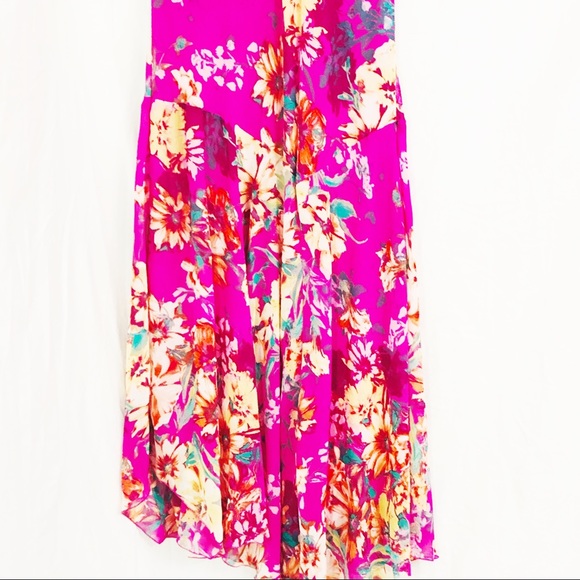 Madison Leigh Pink Floral Maxi Flow Dress Size 14 - Picture 4 of 9